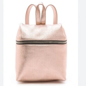 Kara Rose Gold Metallic pebbled leather small backpack Rare color